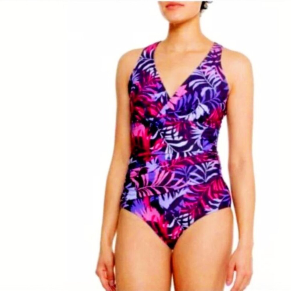EDDIE BAUER - Ruched Shaping One-Piece SwimSuit - UPF 50 - 2X - NWT